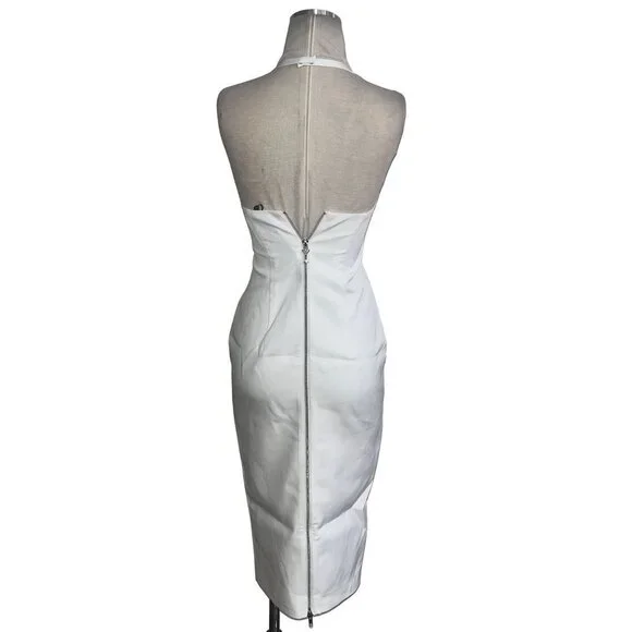 Retrofete Cheryl Dress in White New Womens Bodycon Pencil Midi - Picture 6 of 16